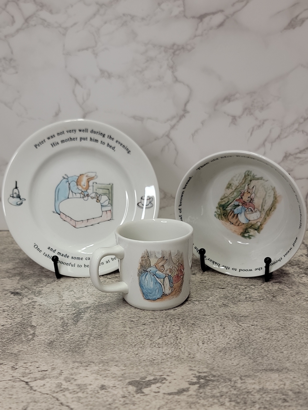 Vintage Beatrix Potter Peter Rabbit Wedgwood Dish Gift set NEW IN BOX